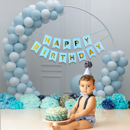 Blue & White Birthday Balloon Decoration Kit – Set of 53 Pcs