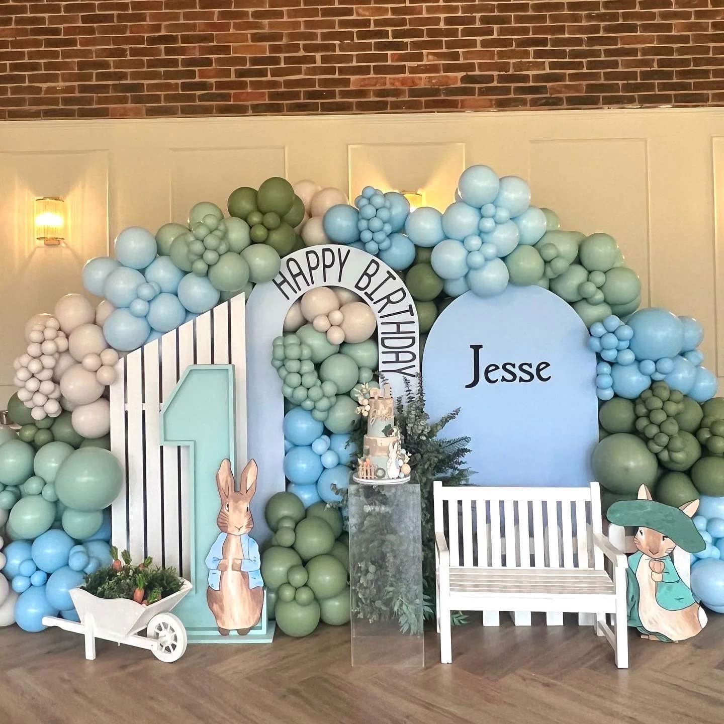 60 Pcs Metallic Gold Green and White Confetti Balloons  for Wedding & Birthday Party