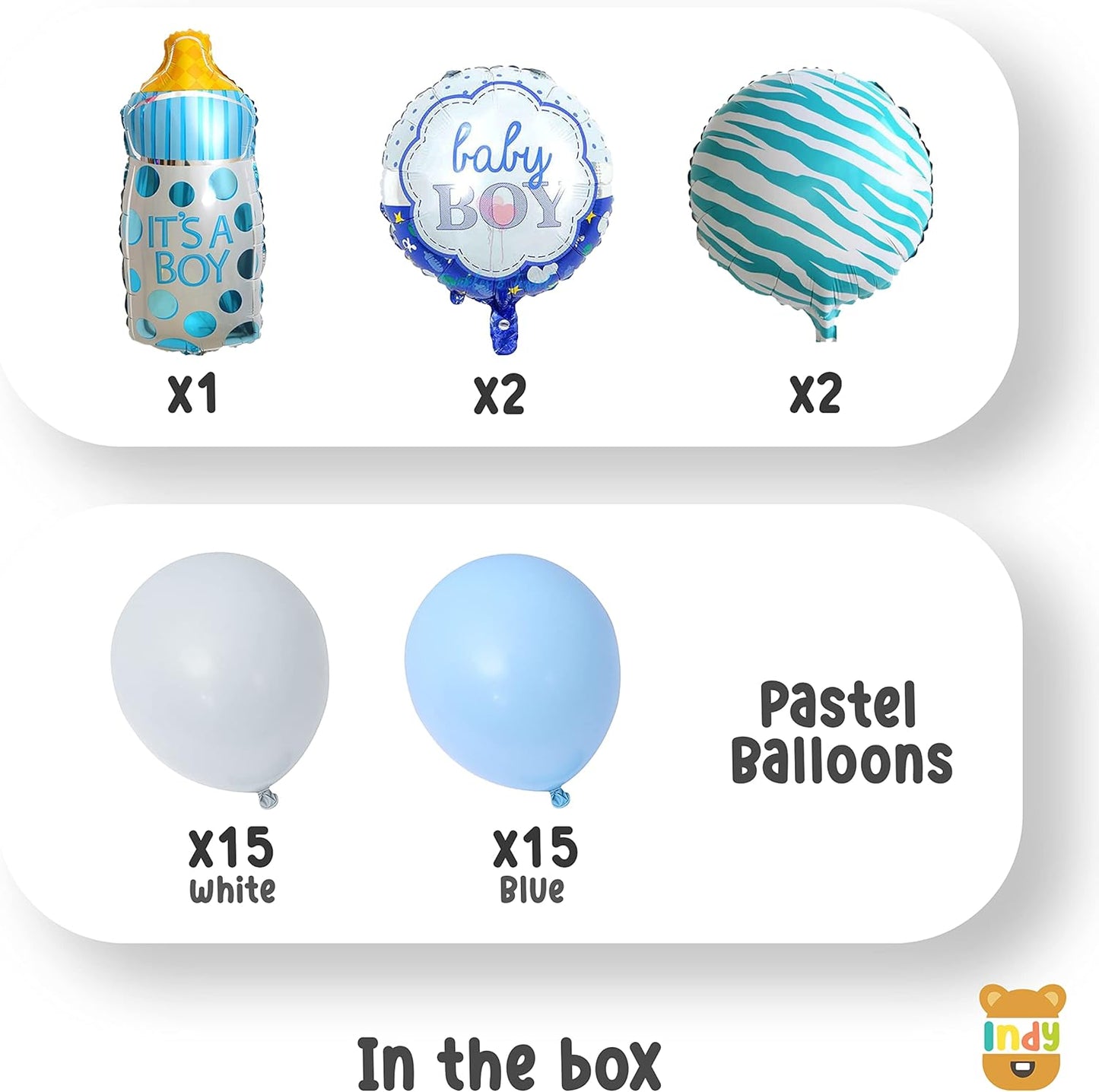 Its A Boy Bottle Balloon, Baby Boy Foil Balloon Set of 50 pcs For Decoration