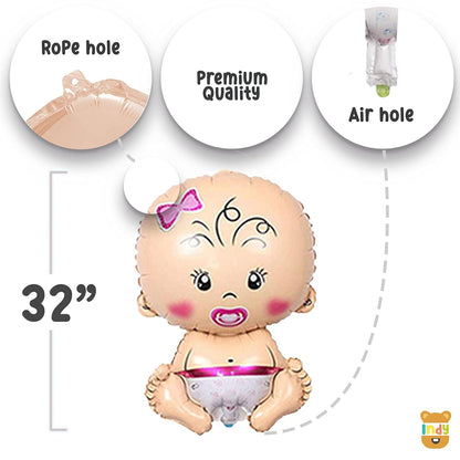 Baby Girl Welcome Home Decoration Kit, Foil Balloons Set of 44Pcs