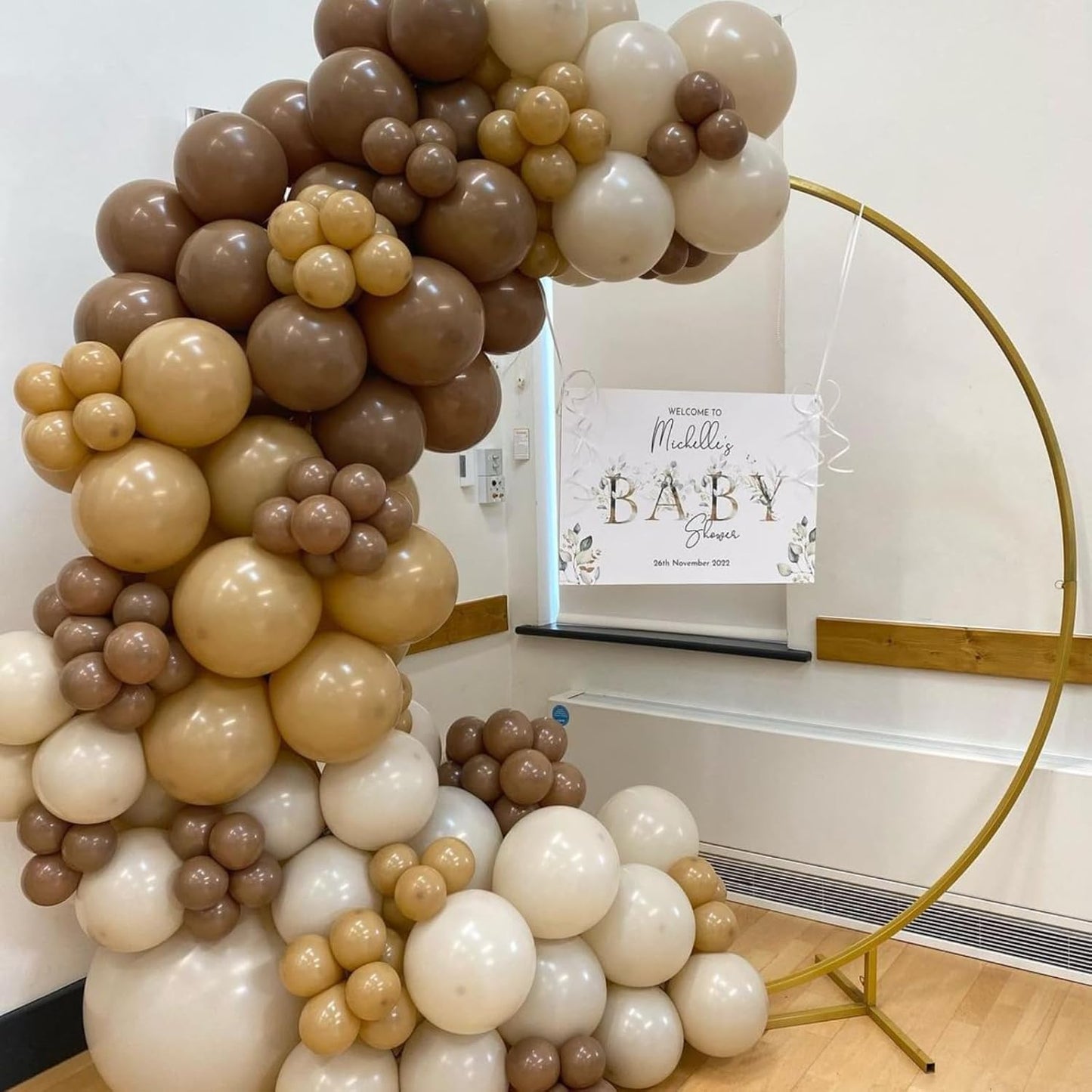 60pcs Metallic Gold Brown and White Confetti Balloons for Wedding & Birthday