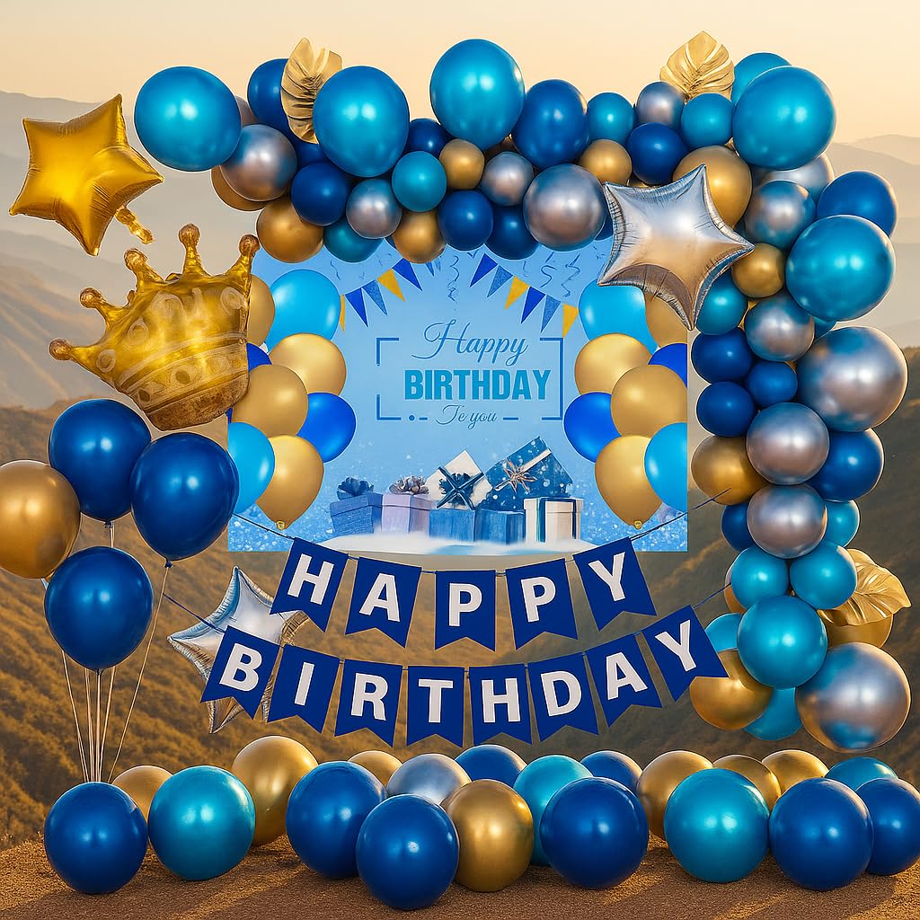 Happy Birthday Decoration Kit - 58 Pcs Birthday Decoration Items for Boy