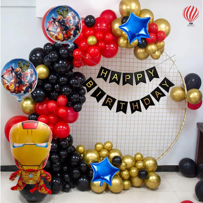 48Pcs Iron Man Theme Birthday Party Decoration Birthday Balloons for Decoration