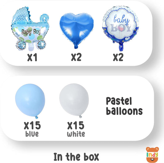 Set Of 35 Pcs - born Baby Boy ballon For Kids Birthday Party Theme