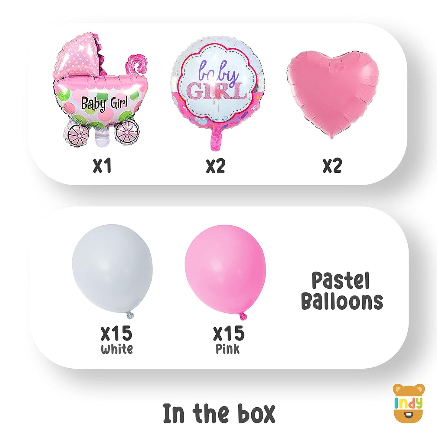 Set Of 35 Pcs Baby Girl Balloon For Kids New Born Baby Theme