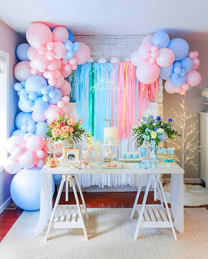 Pink Blue White Balloons 50 Pack - Party Decorations