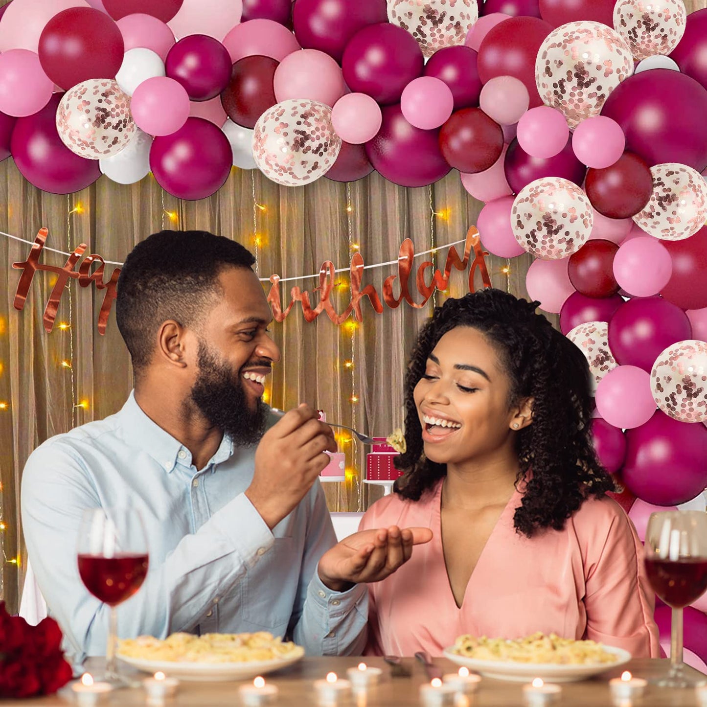 Burgundy Birthday Decoration Theme - Set of 69 Pcs