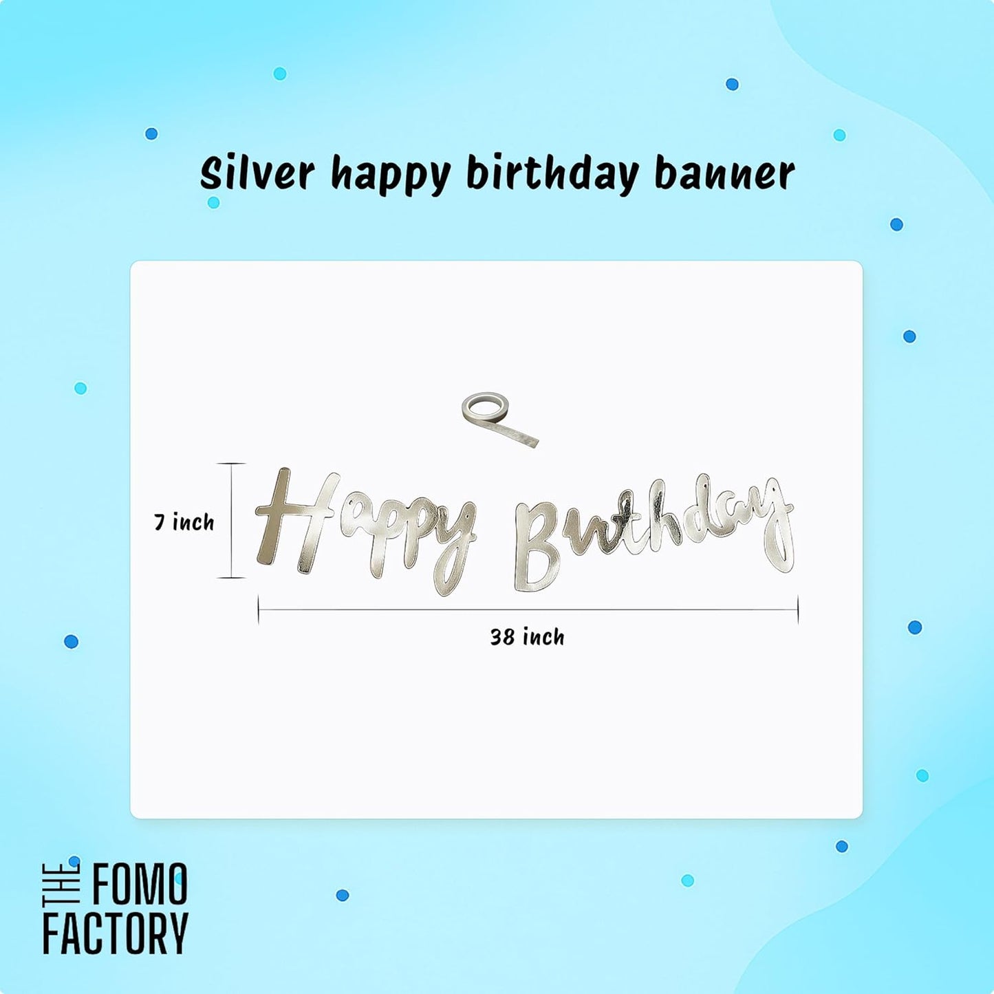 Blue & White Birthday Decoration Kit With flower clip– Set of 58 Pcs