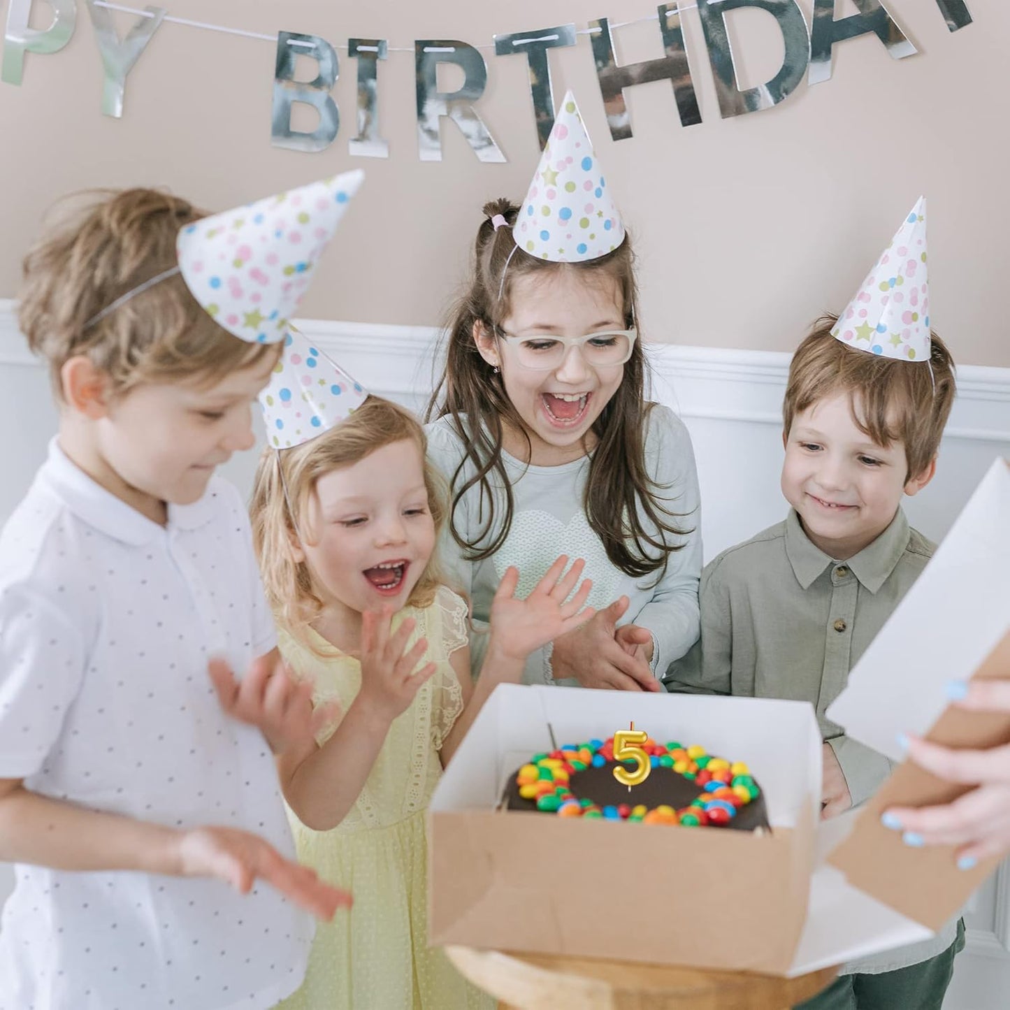 Golden Number Candle Happy Birthday 3D Number Candles for Birthday Cake