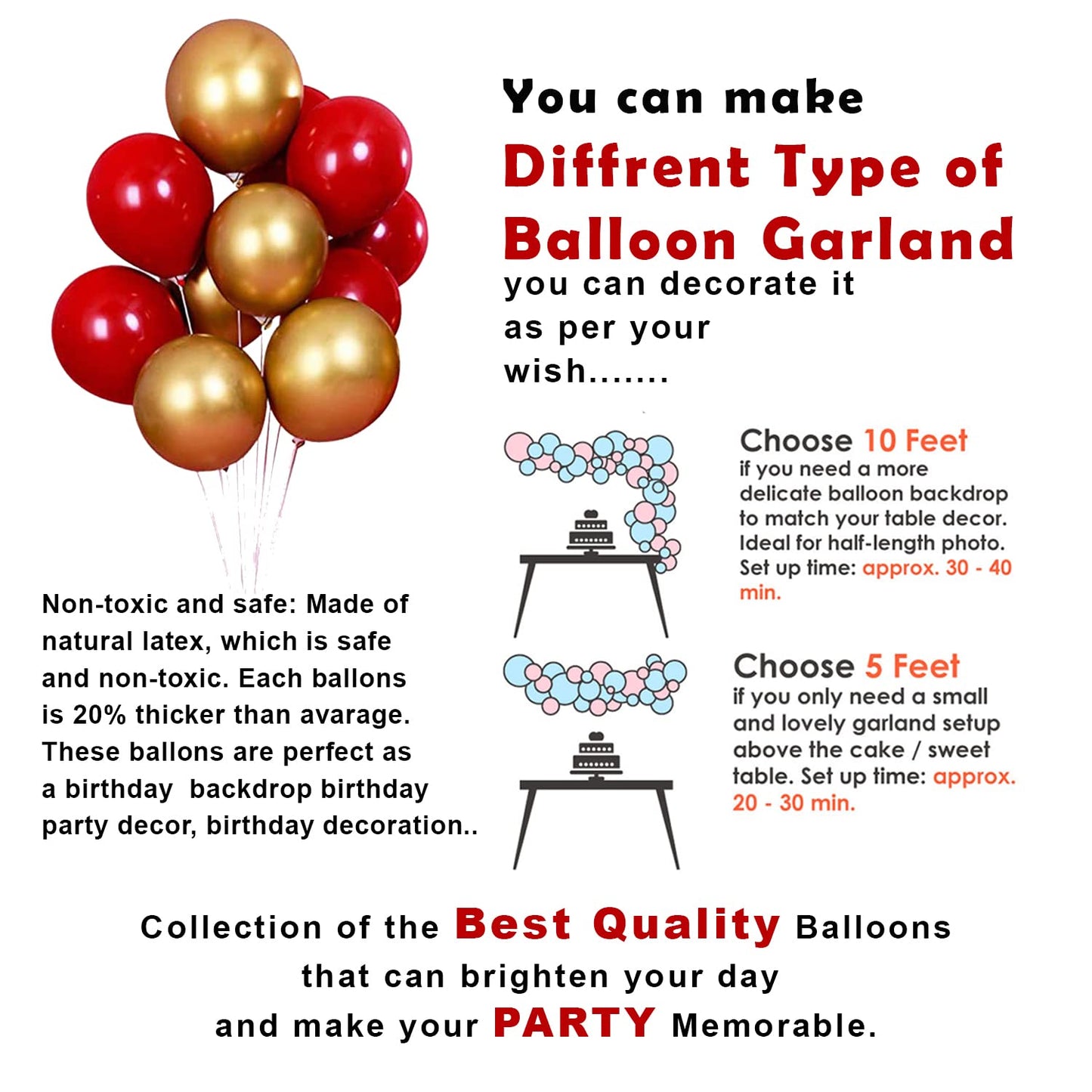 Happy Anniversary Decoration Items Kit - 45 Pcs Combo