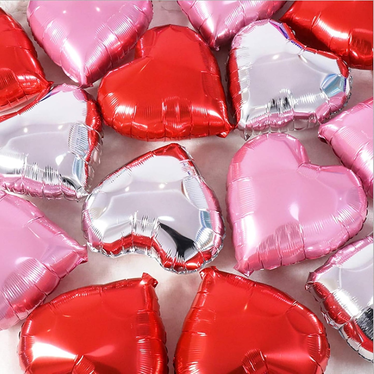 Heart Balloons, 12Pcs Heart Shaped Foil Balloons for Valentines Day