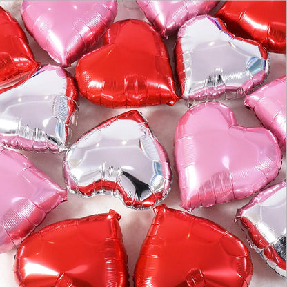 Heart Balloons, 12Pcs Heart Shaped Foil Balloons