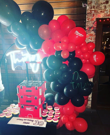 Red Black Balloon Garland Kit - 104Pcs Party Decoration