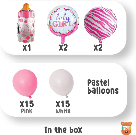 BABY GIRL Decoration Kit Pastel Balloons Combos Set Of 35 pcs