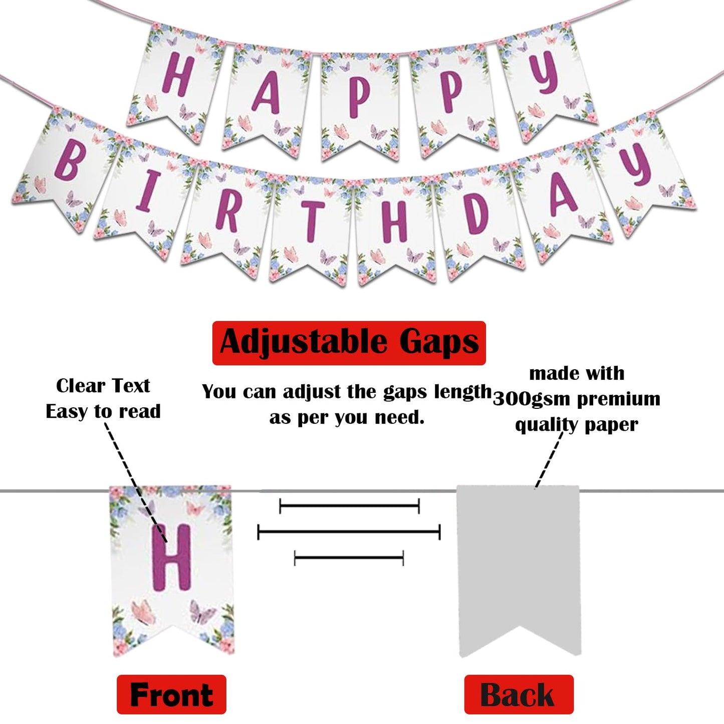 75-Piece Pink Purple Butterfly Birthday Decoration Kit - Ultimate Party Propz Set