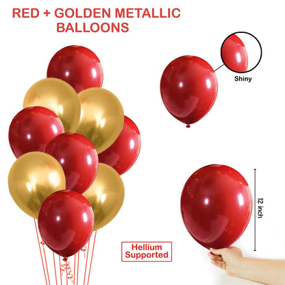 68 PCS I Love You Decoration Combo – Romantic Red & Gold Theme