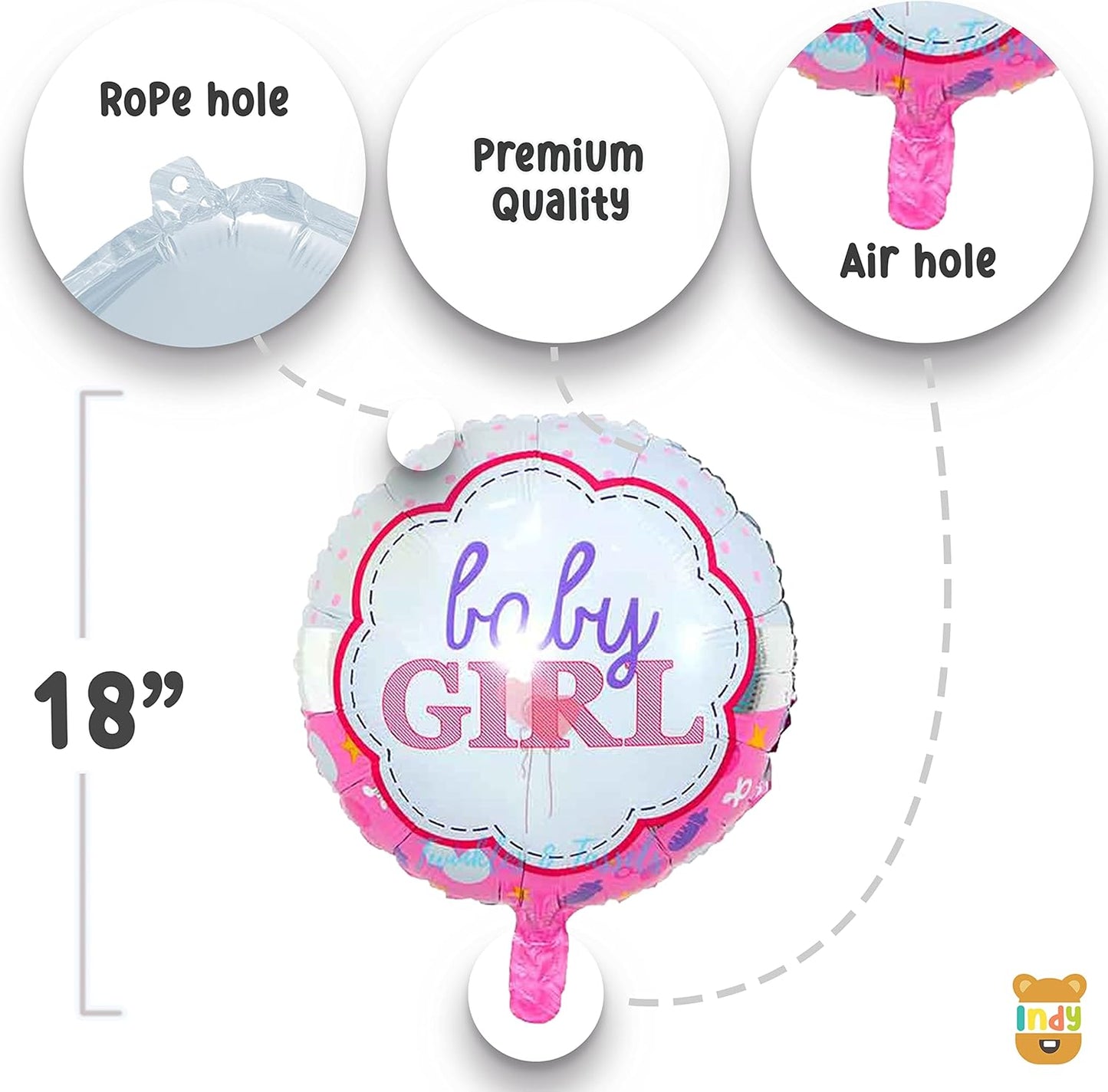 BABY GIRL Decoration Kit Pastel Balloons Combos Set Of 35 pcs