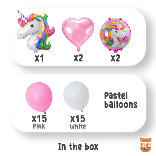 Set of 35 Pcs Unicorn Theme Birthday For Girls