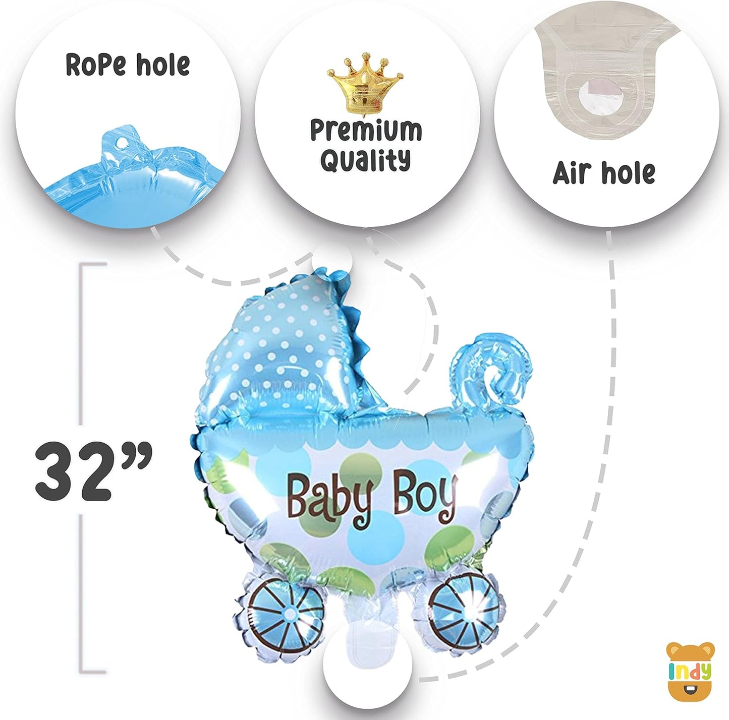 Set Of 35 Pcs - born Baby Boy ballon For Kids Birthday Party Theme