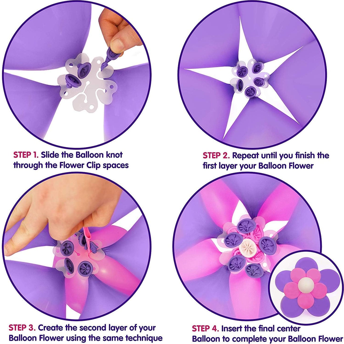 Reusable Portable Flower Shape Balloon Clips Holder for Event Decorations