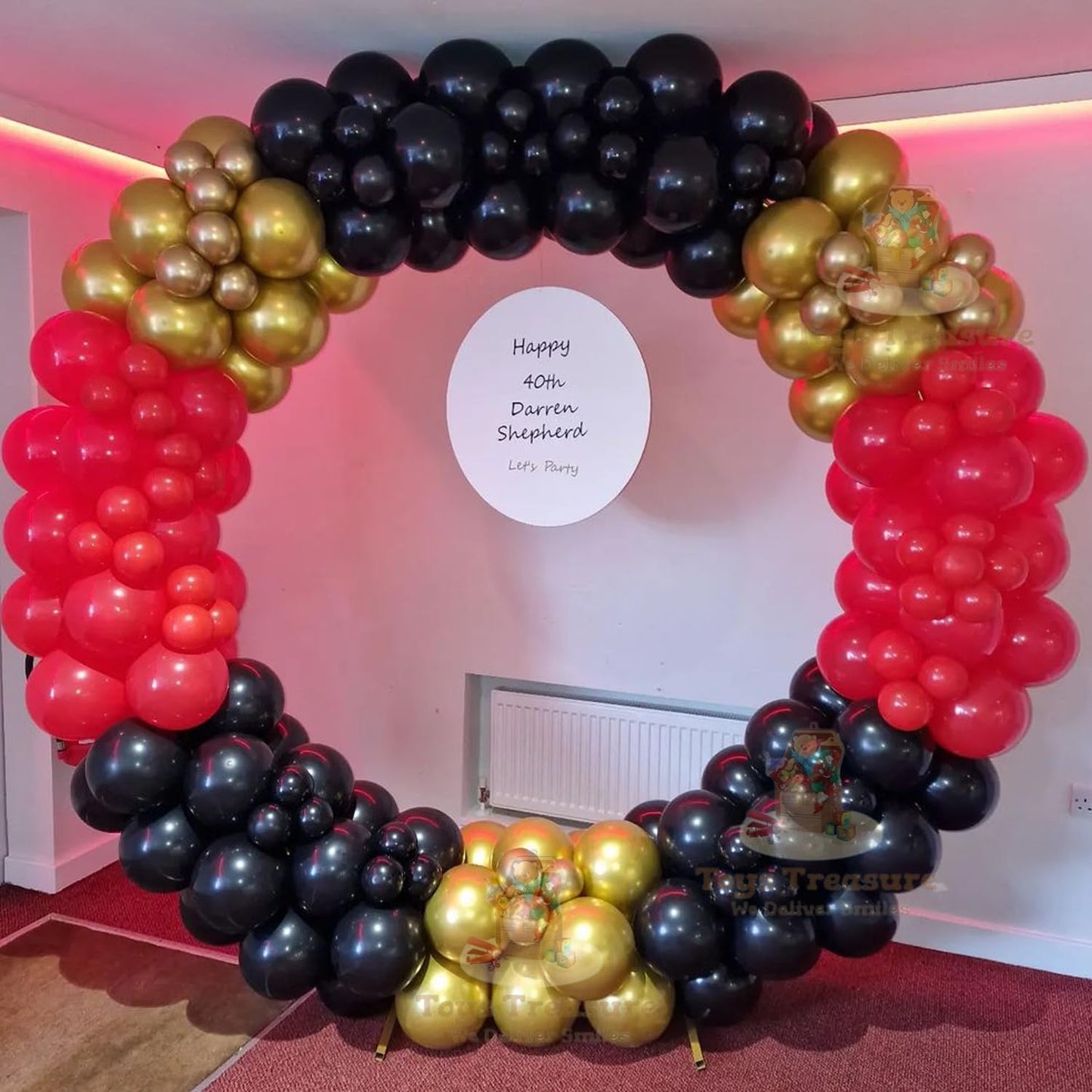 Balloon Garland Kit - 110pc Red Black Gold Wedding & Birthday Party