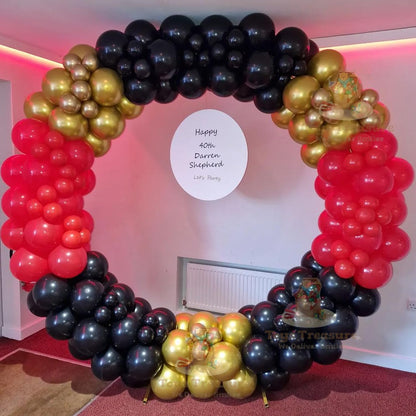 Balloon Garland Kit - 110pc Red Black Gold Wedding & Birthday Party