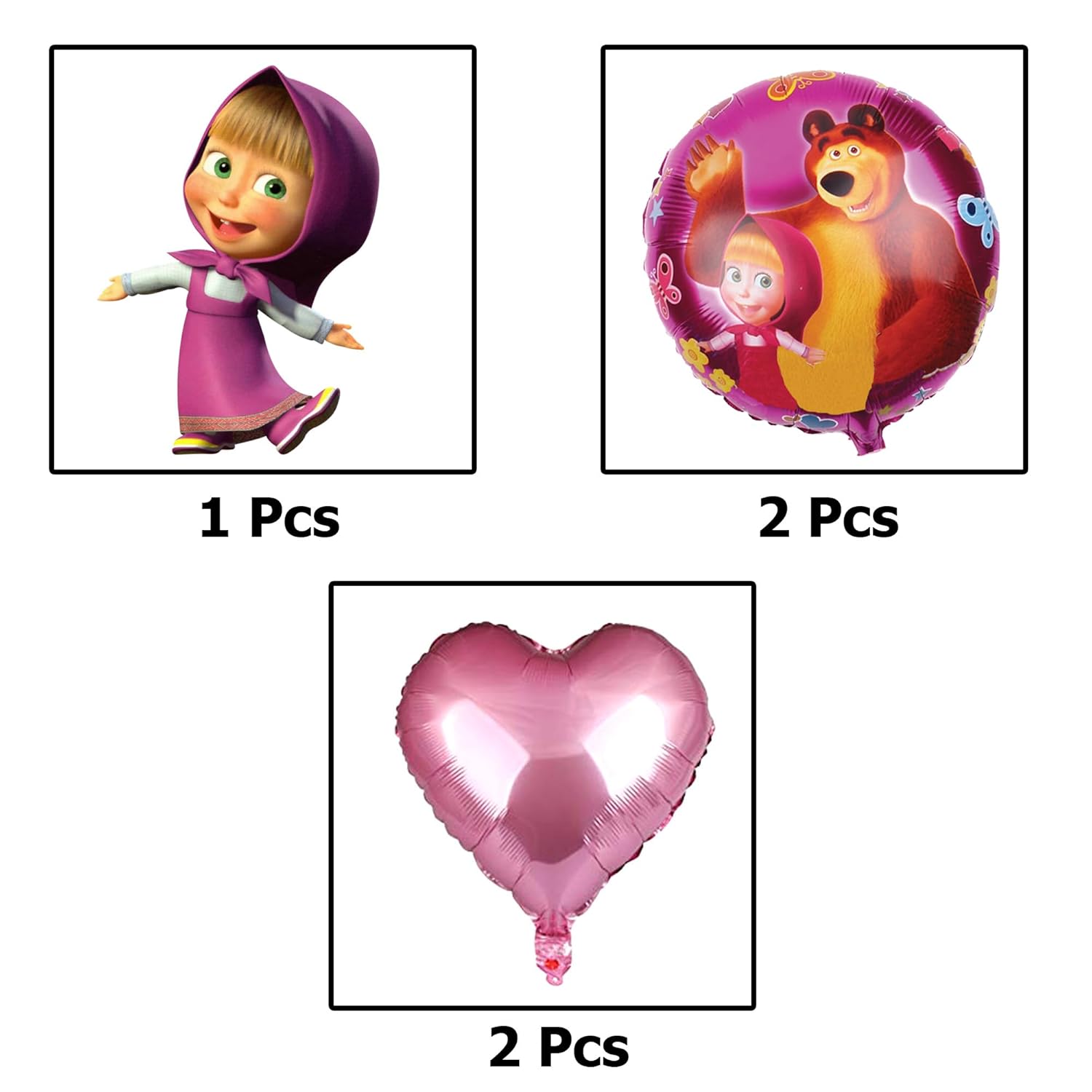 CRAZYKART Masha Pink Birthday Party Decorations Kit - 109 Pieces