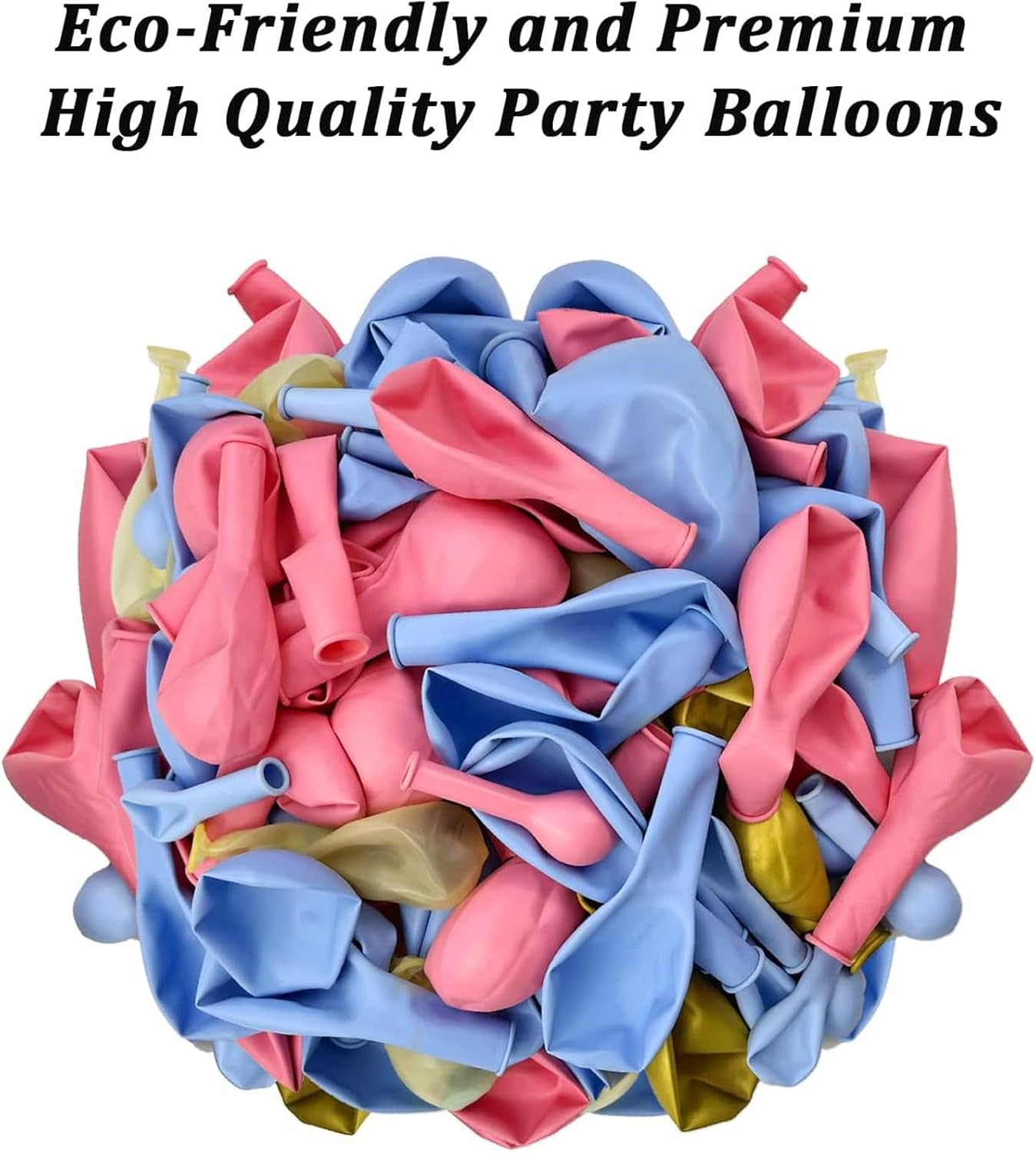 Vibrant Pink Blue Gold Latex Balloon Arch Kit for Gender Reveal