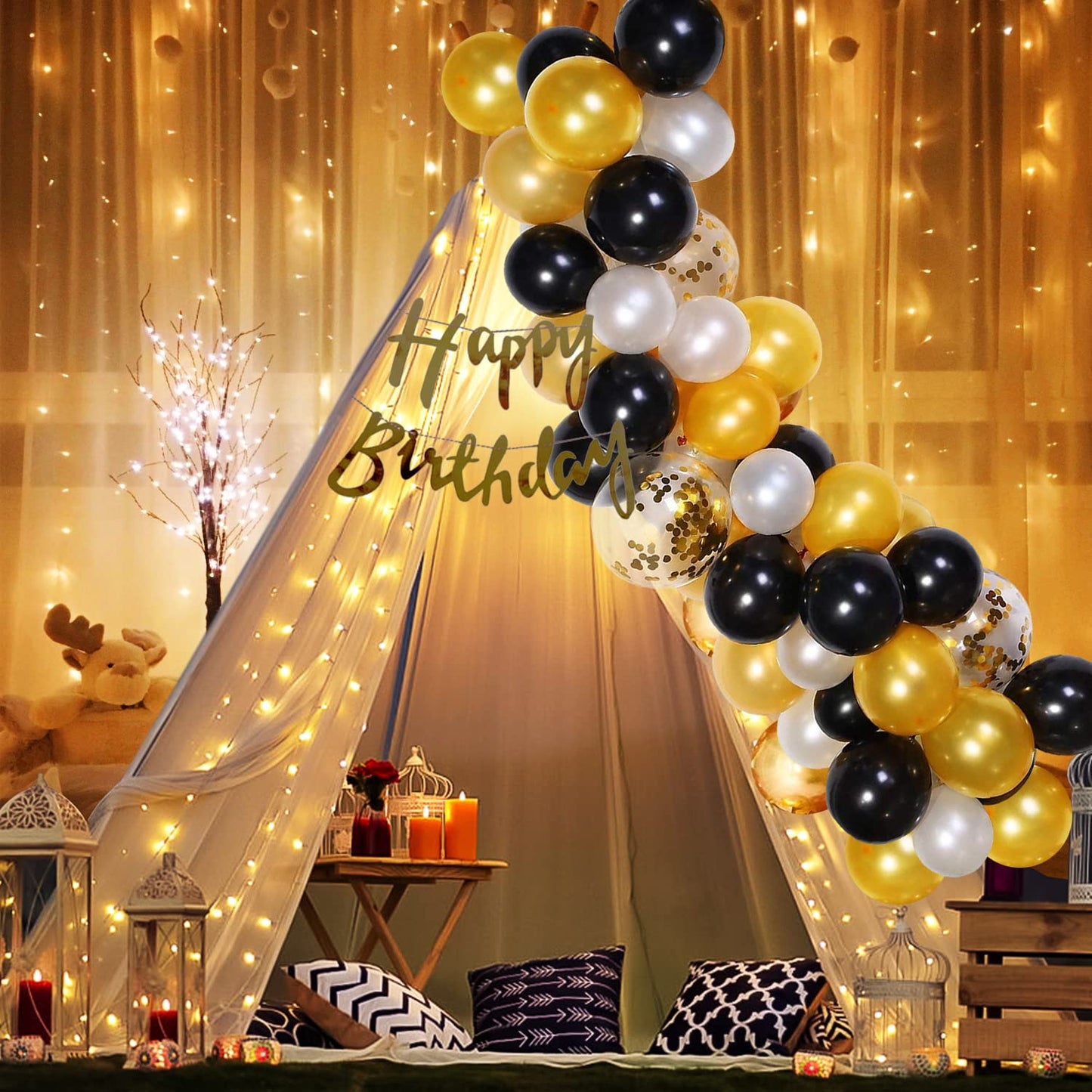 Birthday Decoration Kit For Husband- 26 Pcs Metallic Balloons For Decoration