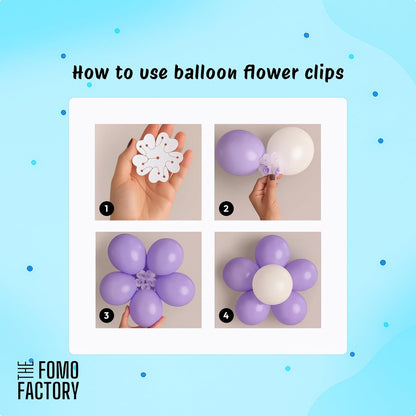 Blue & White Birthday Decoration Kit With flower clip– Set of 58 Pcs