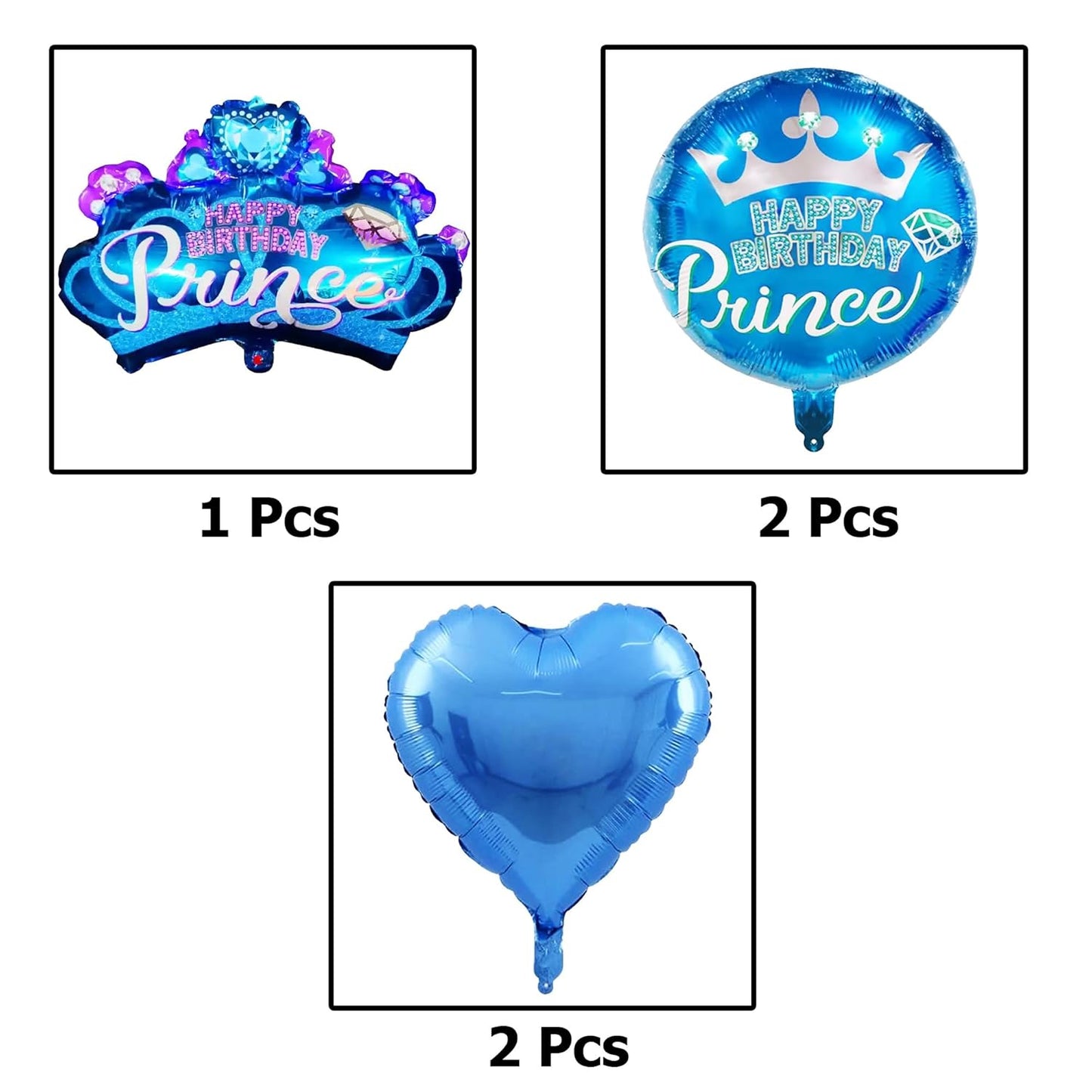 Blue Prince Theme Birthday Decoration Set – 39 Pcs Combo