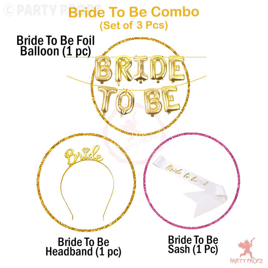 Bride To Be Decoration Set Combo -Pack of 3 Pcs