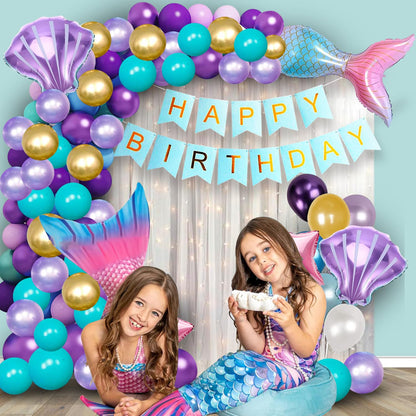 Mermaid Theme Birthday Decoration Kit – Set of 73 Pcs