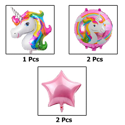 Delightful Unicorn Theme Happy Birthday 111-Piece Balloon Decoration Kit for Girls