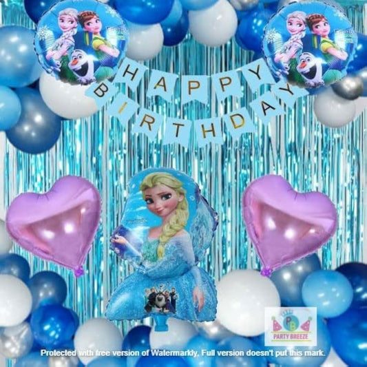 Magical Princess Elsa Birthday Party Decoration Kit - 38 Piece Girls' Set