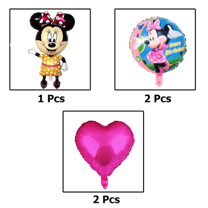 Pink Mouse Theme Happy Birthday Balloon Decoration Kit for Girls, 111 Pcs