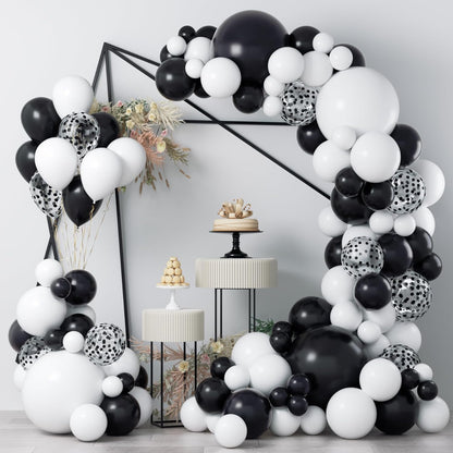 Black White Balloon Garland Kit - 110 Pcs Wedding & Birthday Party
