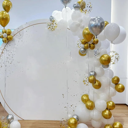 60pcs Metallic Gold Silver White Confetti Balloons - Wedding & Birthday Party