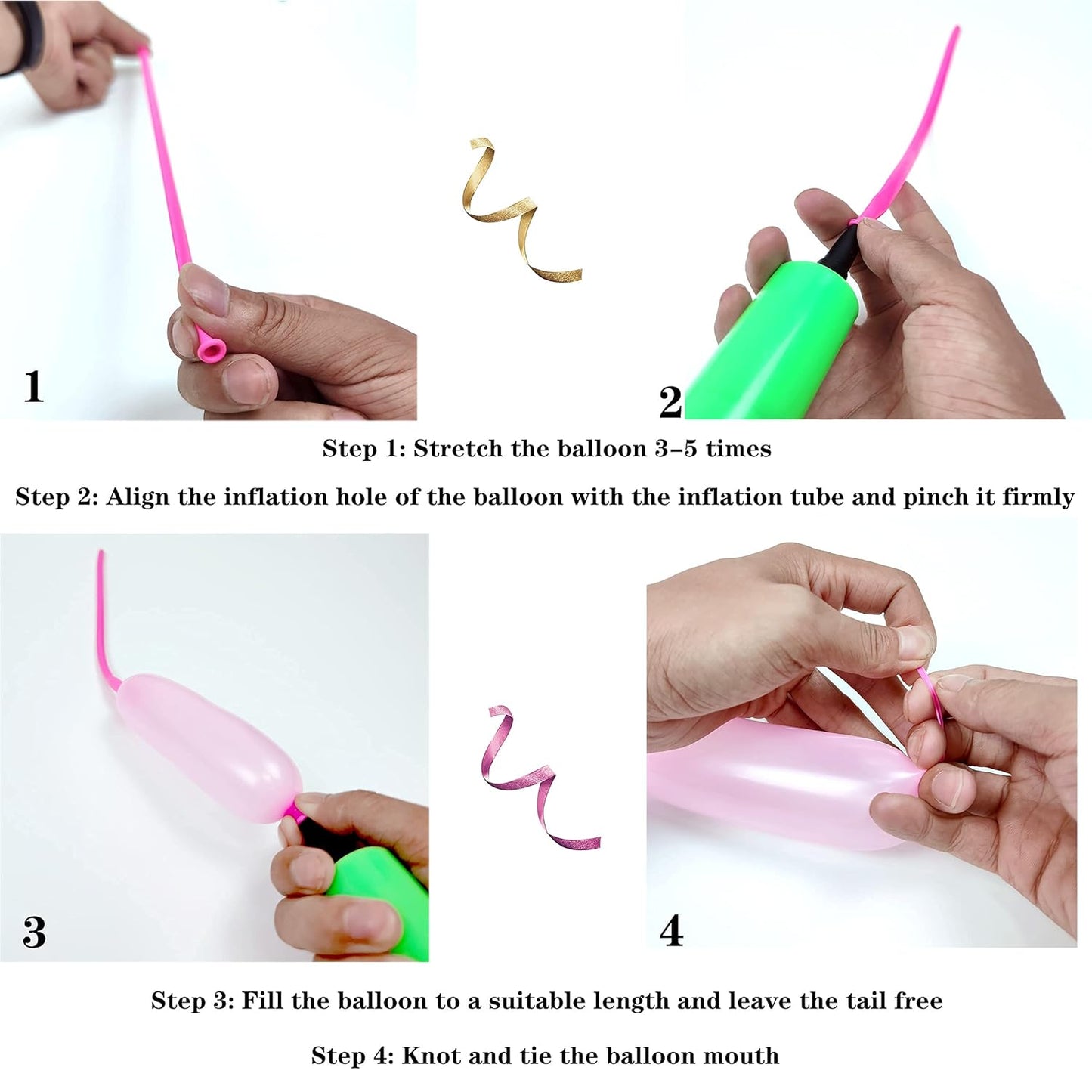 Long Balloons for Kids - 101 Pcs Multicolor Twisting Balloons with 1 pump for Birthday Party