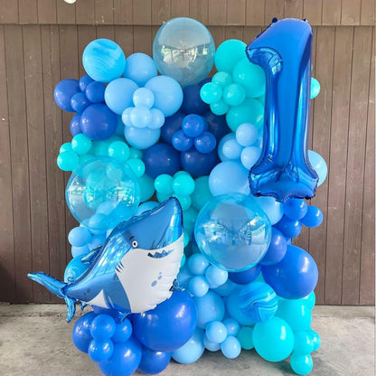 60 Pcs Metallic Blue Confetti Balloons for Wedding & Birthday Party
