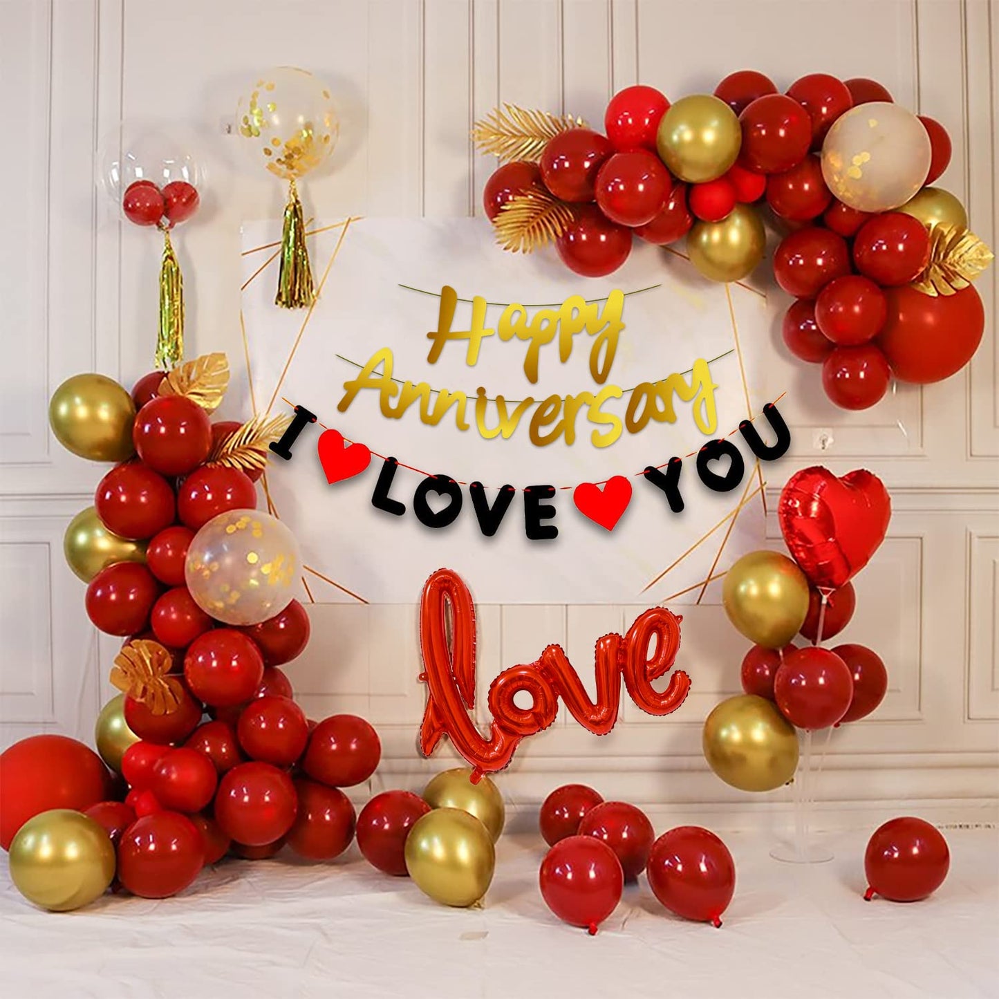 Happy Anniversary Decoration Items Kit - 45 Pcs Combo