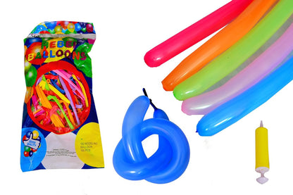 100 Pc long Balloon with 1 pump For Flower Making Animal Shape