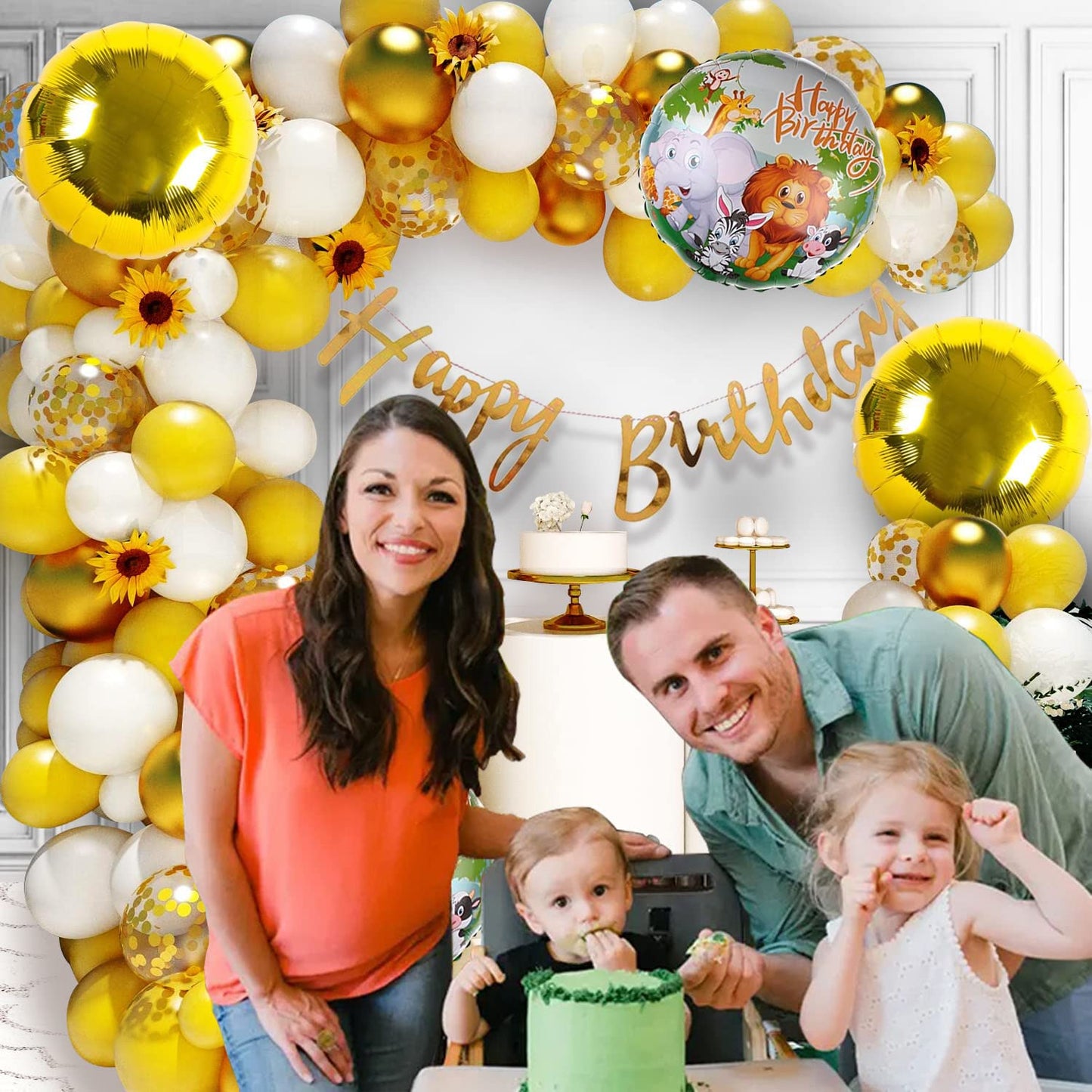 Birthday Decoration Items - 58 Pcs, Jungle Theme Birthday Decoration