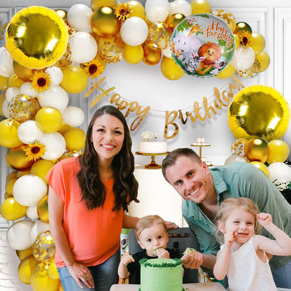 Birthday Decoration Items - 58 Pcs, Jungle Theme Birthday Decoration