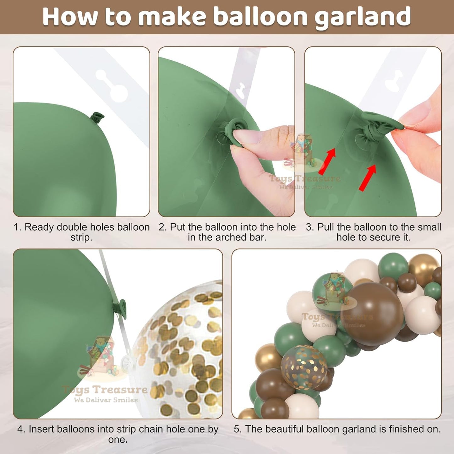 Green Gold Confetti Balloons Decoration kit - 153 Pcs Pack (
