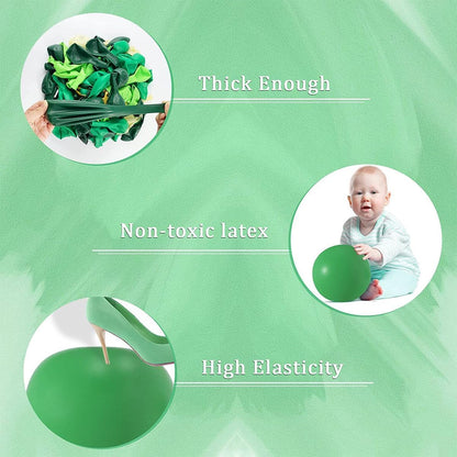 120-Piece Epic Dinosaur Birthday Party Kit - Jungle Green Dino Balloons & Banner