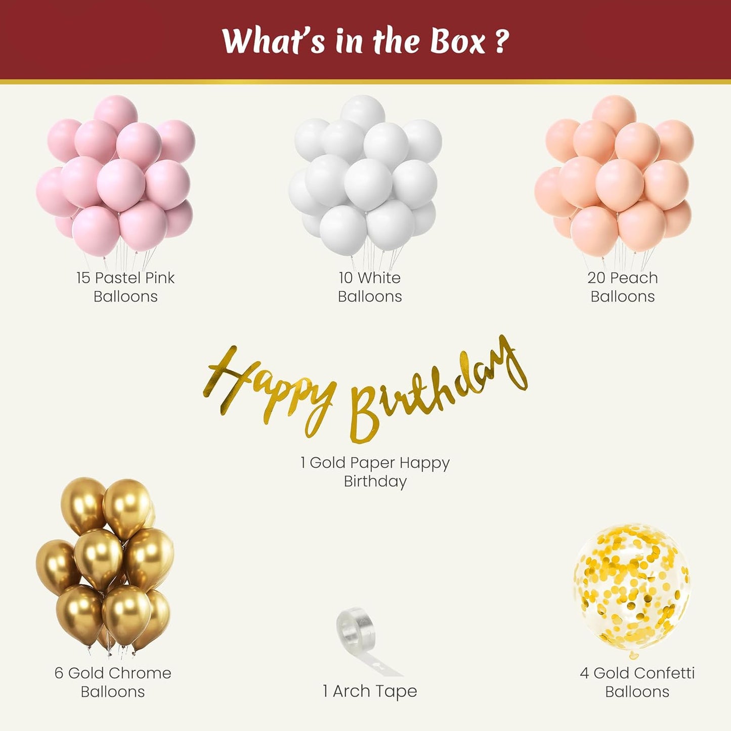 Happy Birthday Decoration kit for girls - Set of 57 Pcs