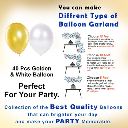 Golden Birthday Decoration Kit For Husband And Wife- Combo of 47 Pcs