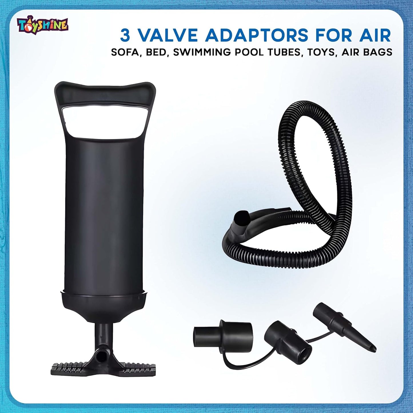 12 Inch Air Hammer Inflation Pump with 3 Valve Adaptors