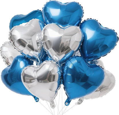 Heart Balloons, 12Pcs Heart Shaped Foil Balloons